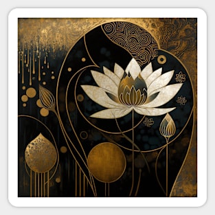 flower and gold Sticker